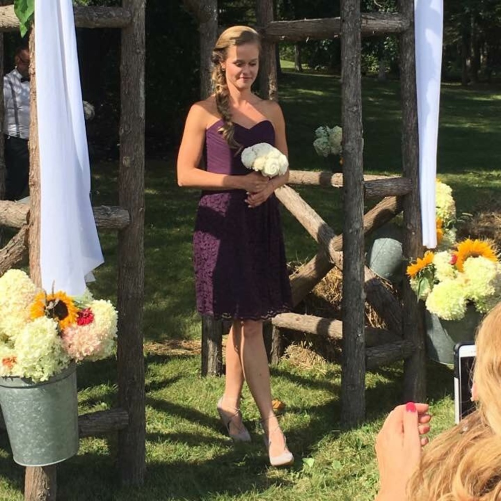 Plum/Purple Size 4 Bridesmaid Dress